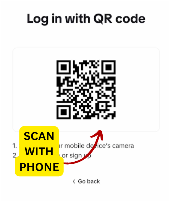 Connect tiktok QR code realestatecontent.ai